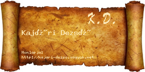 Kajári Dezső névjegykártya