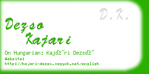 dezso kajari business card